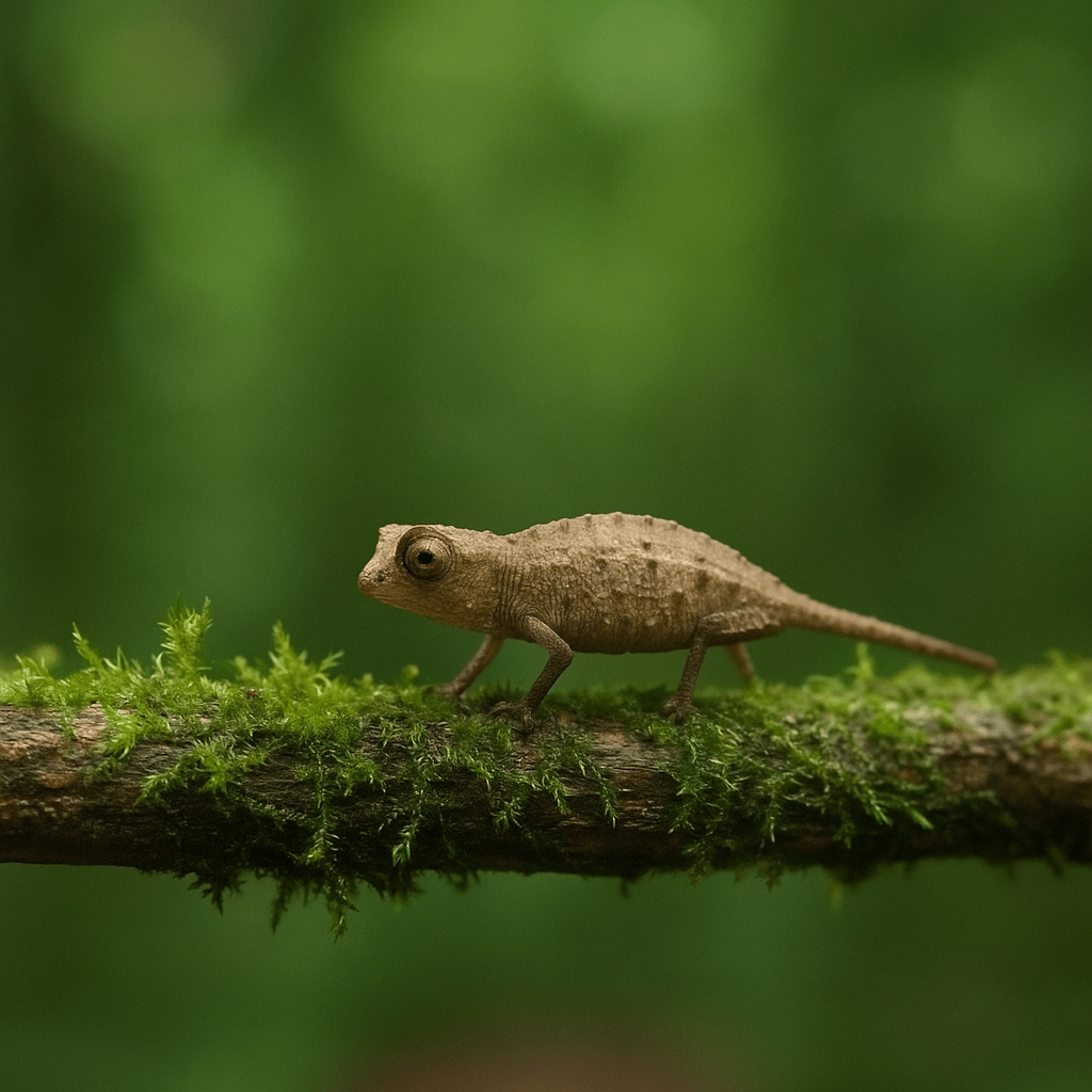 Brookesia nana caméléon miniature