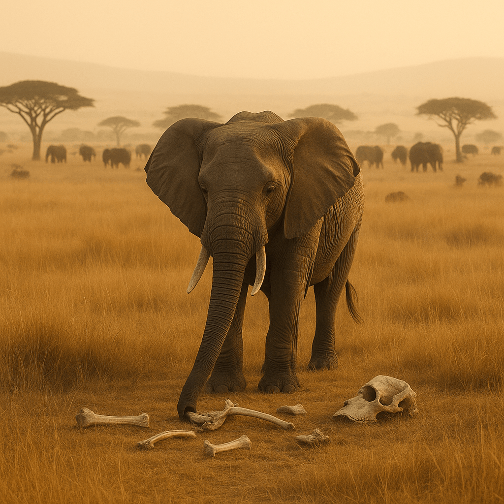 Éléphant solitaire marchant