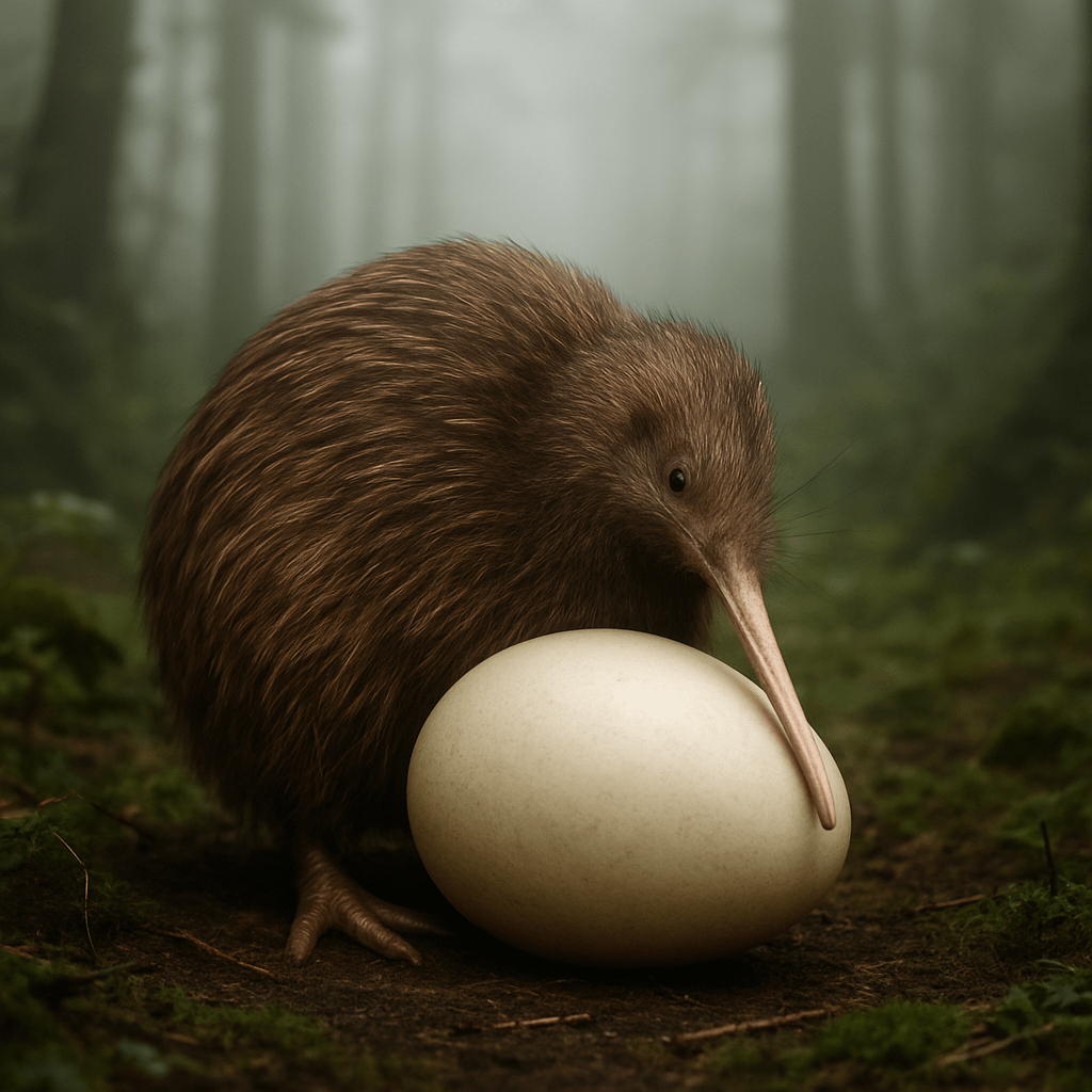 Gros œuf de kiwi en gros plan
