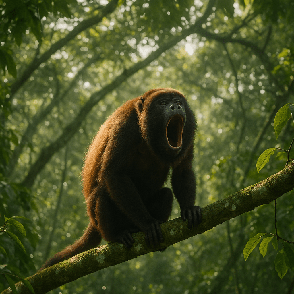 Singe hurleur dans la canopée