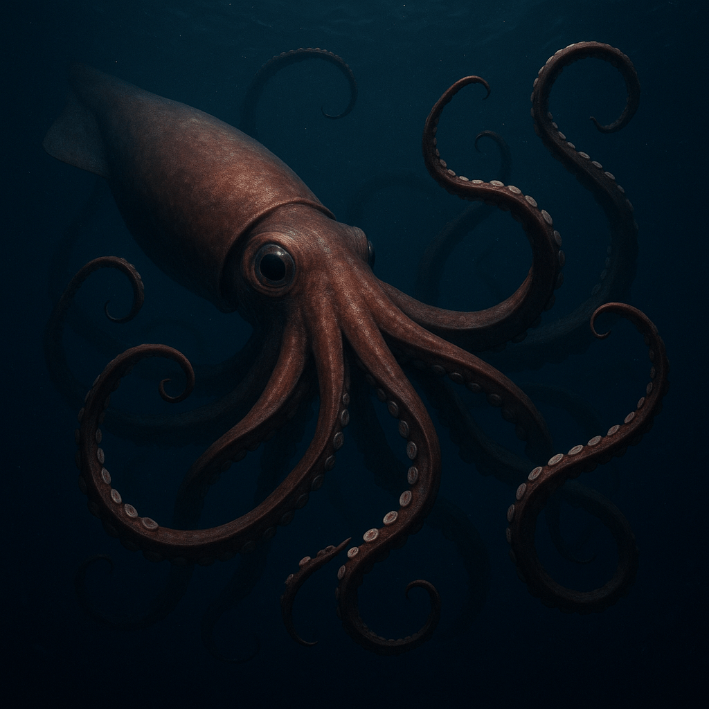 Calamar colossal montrant ses crochets rotatifs