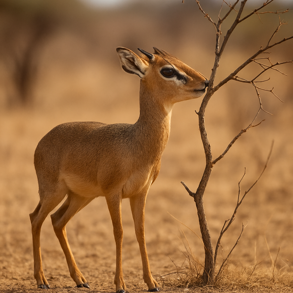 Dik-dik pleurant dans la savane
