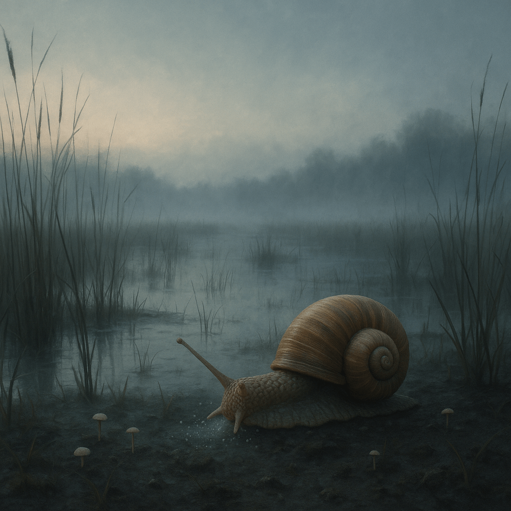 Escargot des marais sur un champignon