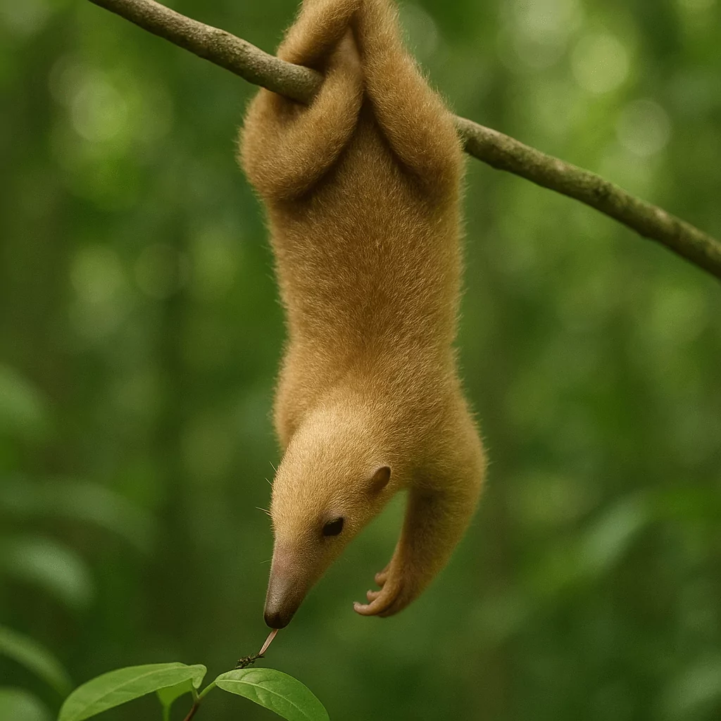 Fourmilier soyeux perché sur une branche