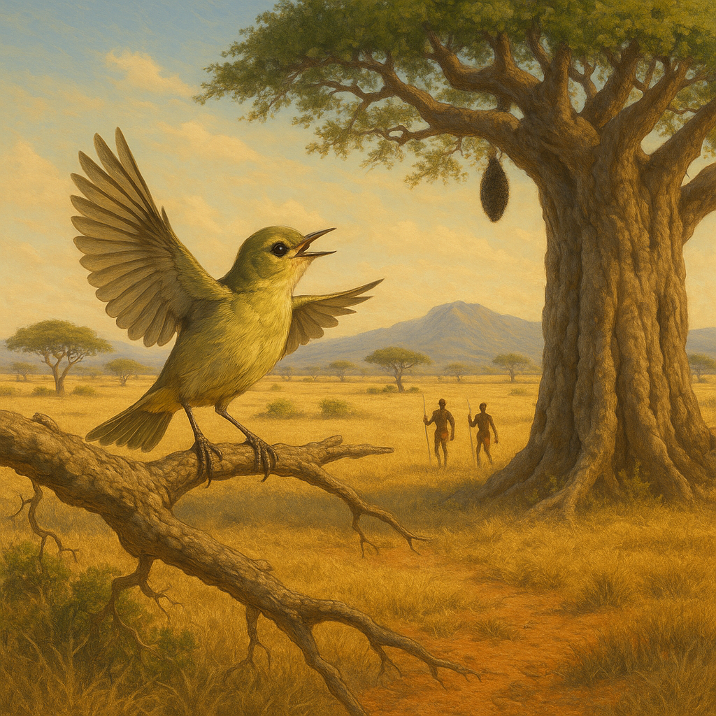 Oiseau indicateur près d’une ruche