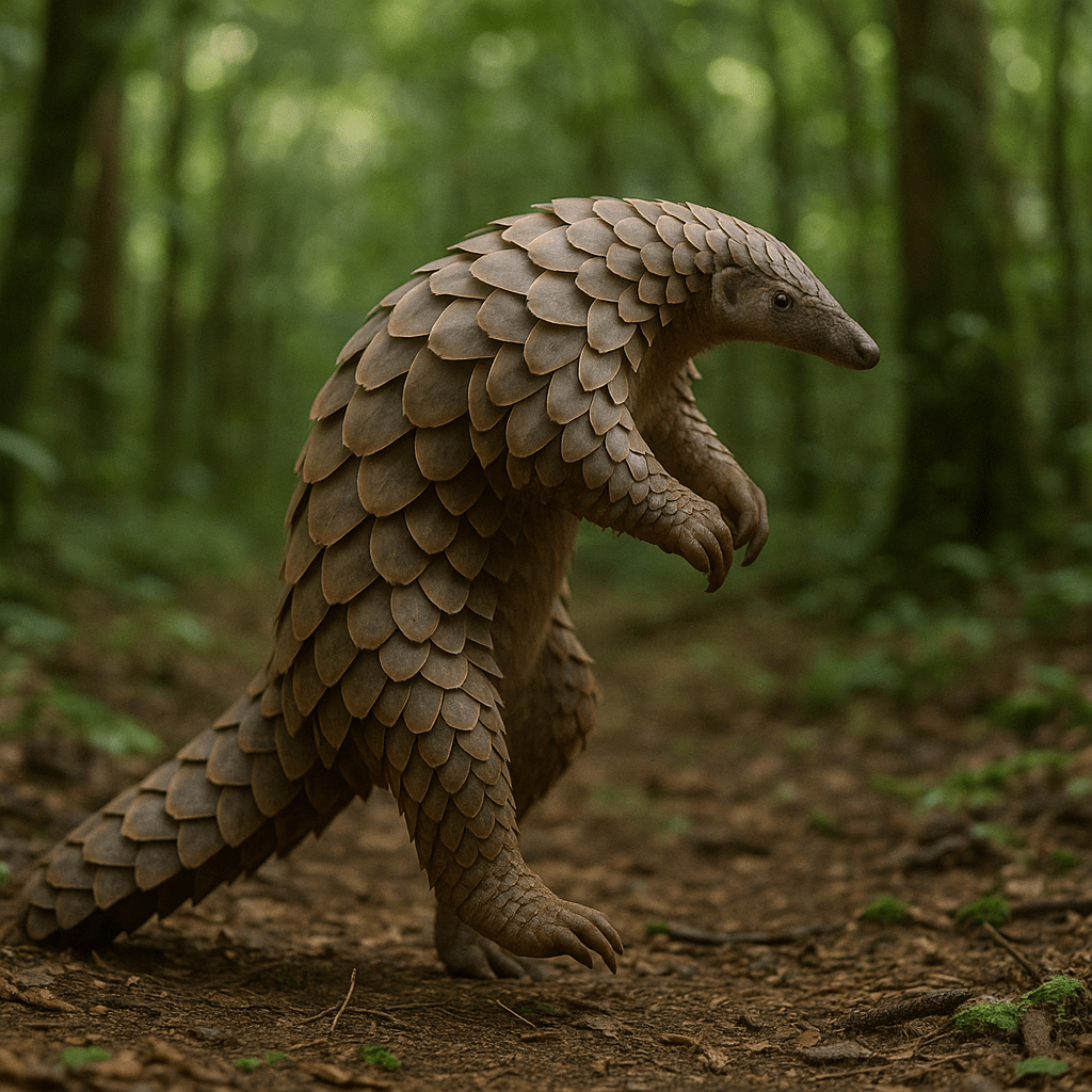 Pangolin en position bipède