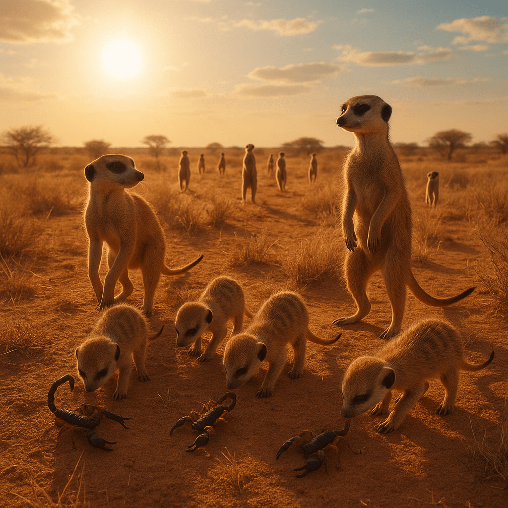 Suricate en chasse