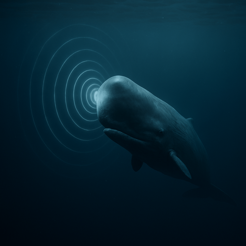 Cachalot émettant un sonar puissant