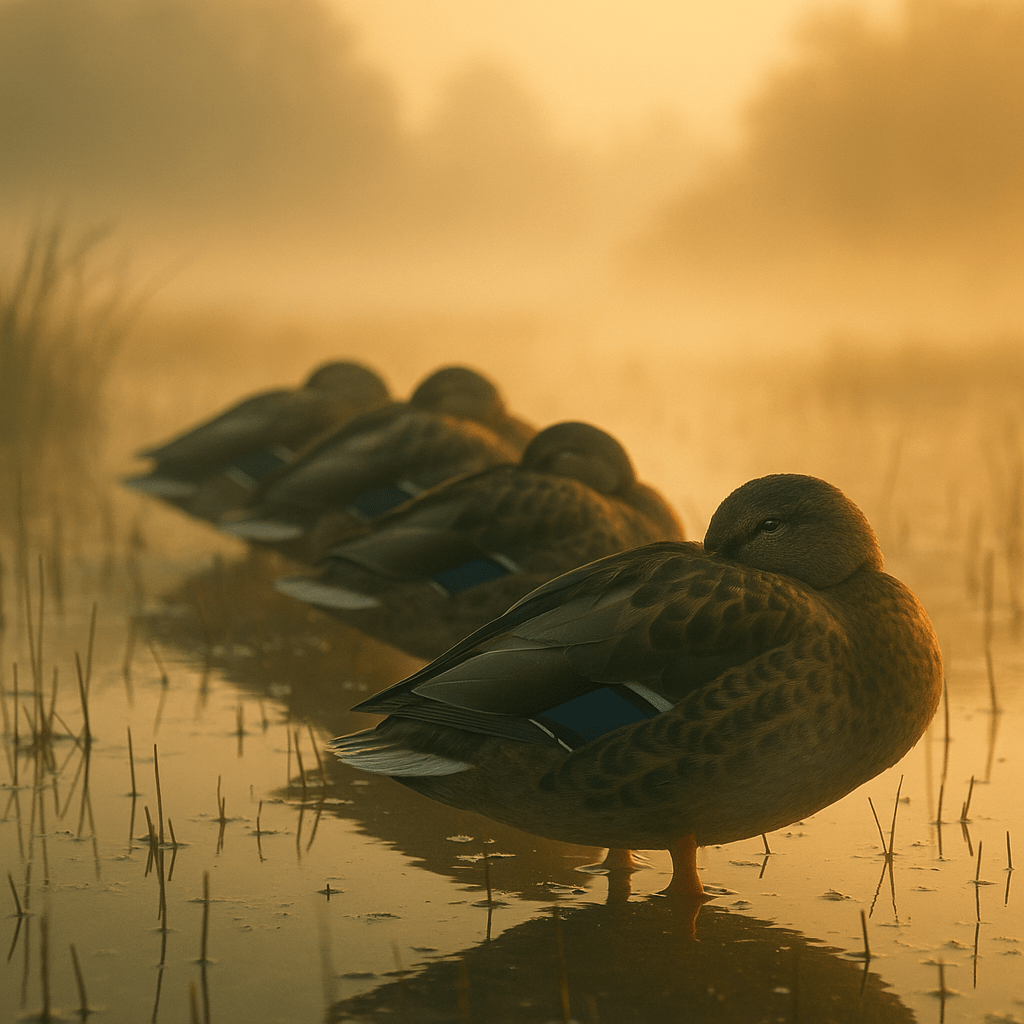 Canard dormant avec un œil ouvert