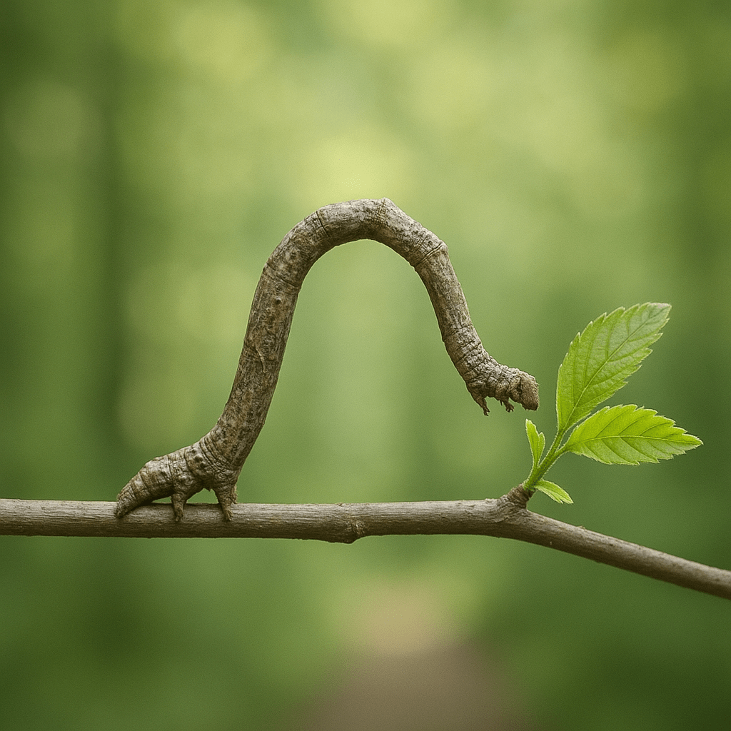 Chenille-arpenteuse imitant une brindille