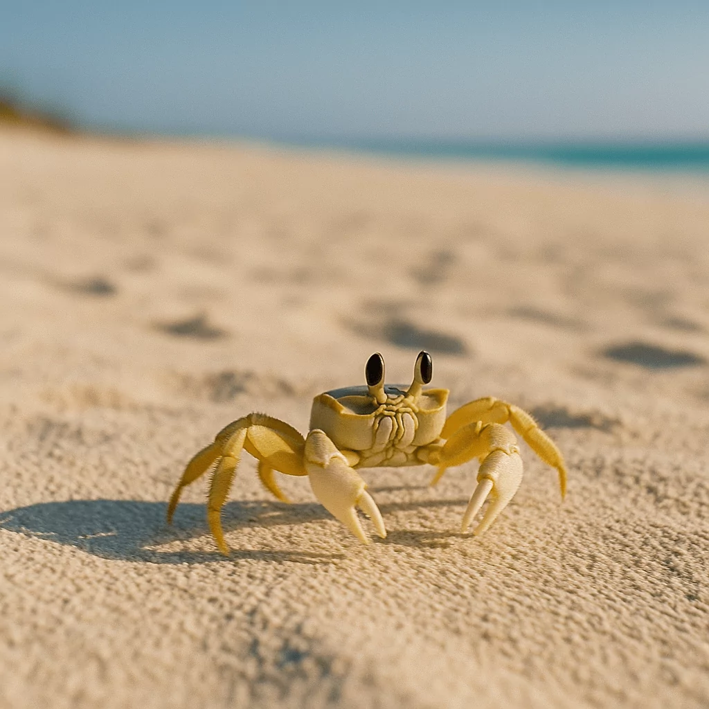 Crabe-fantôme sur une plage