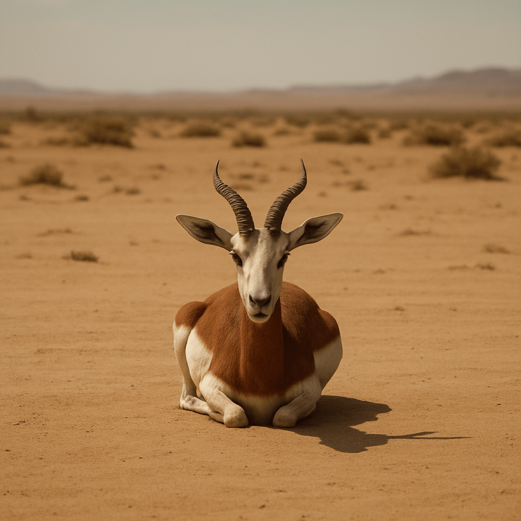 Gazelle de Dama observée dans son habitat désertique