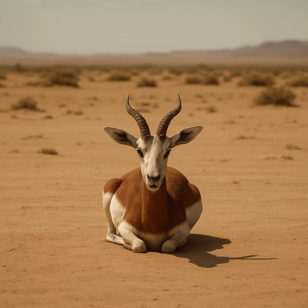 Gazelle de Dama observée dans son habitat désertique