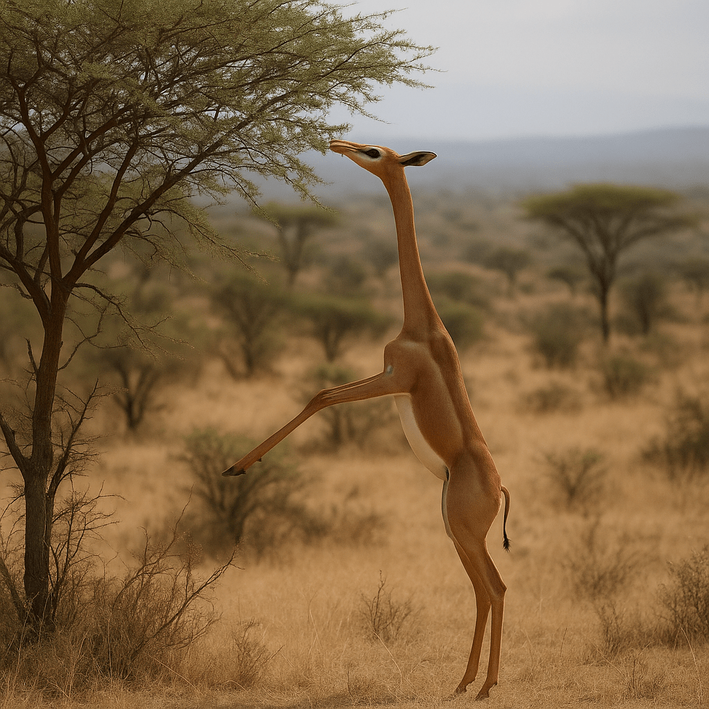 Gerenuk en train de se nourrir