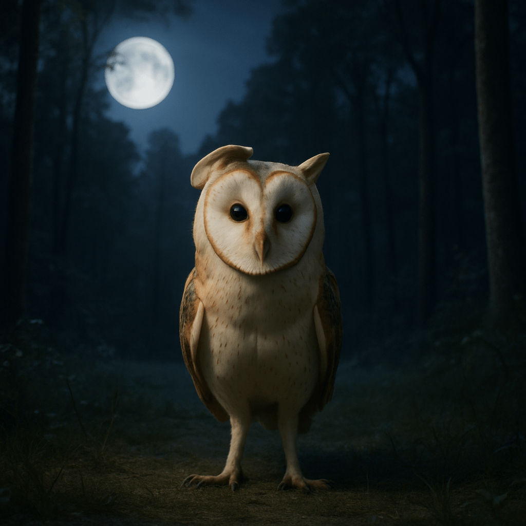 Hibou montrant ses oreilles asymétriques