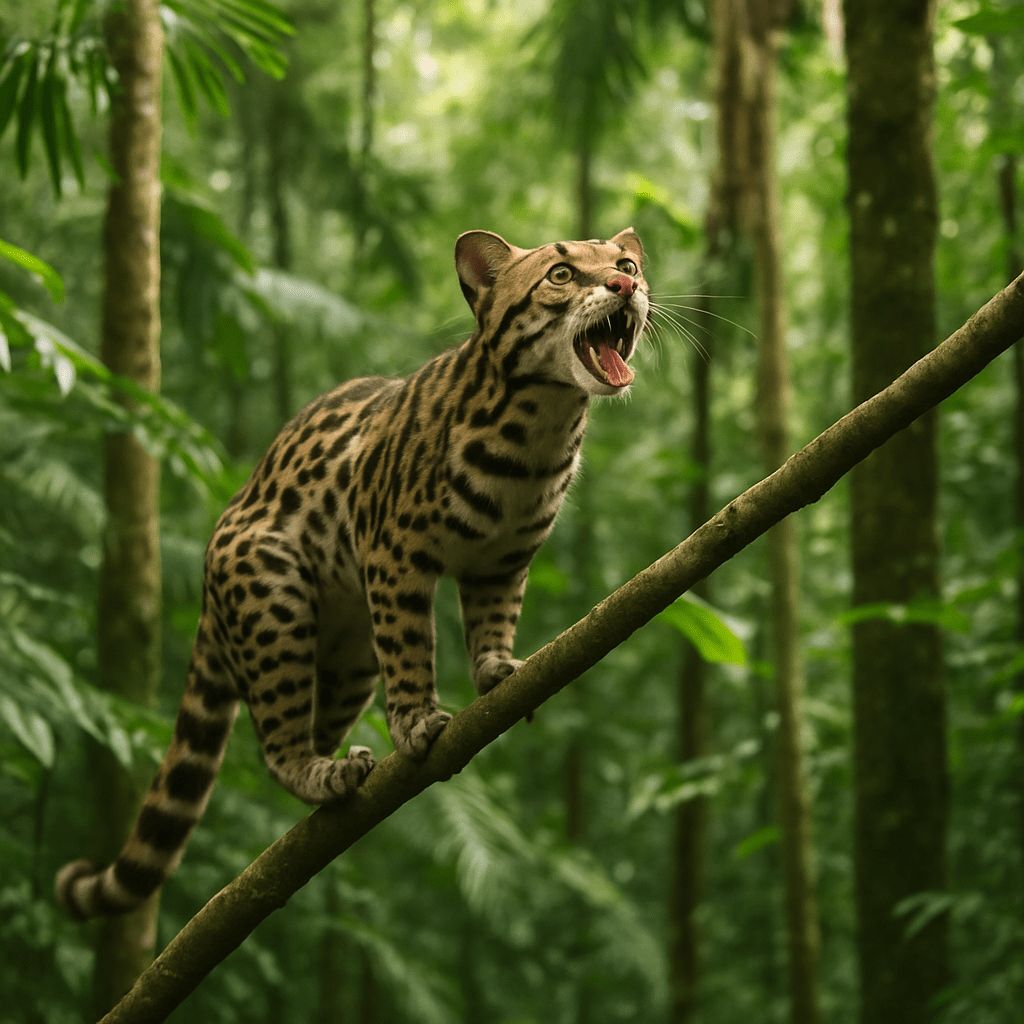 Margay imitant le cri de sa proie