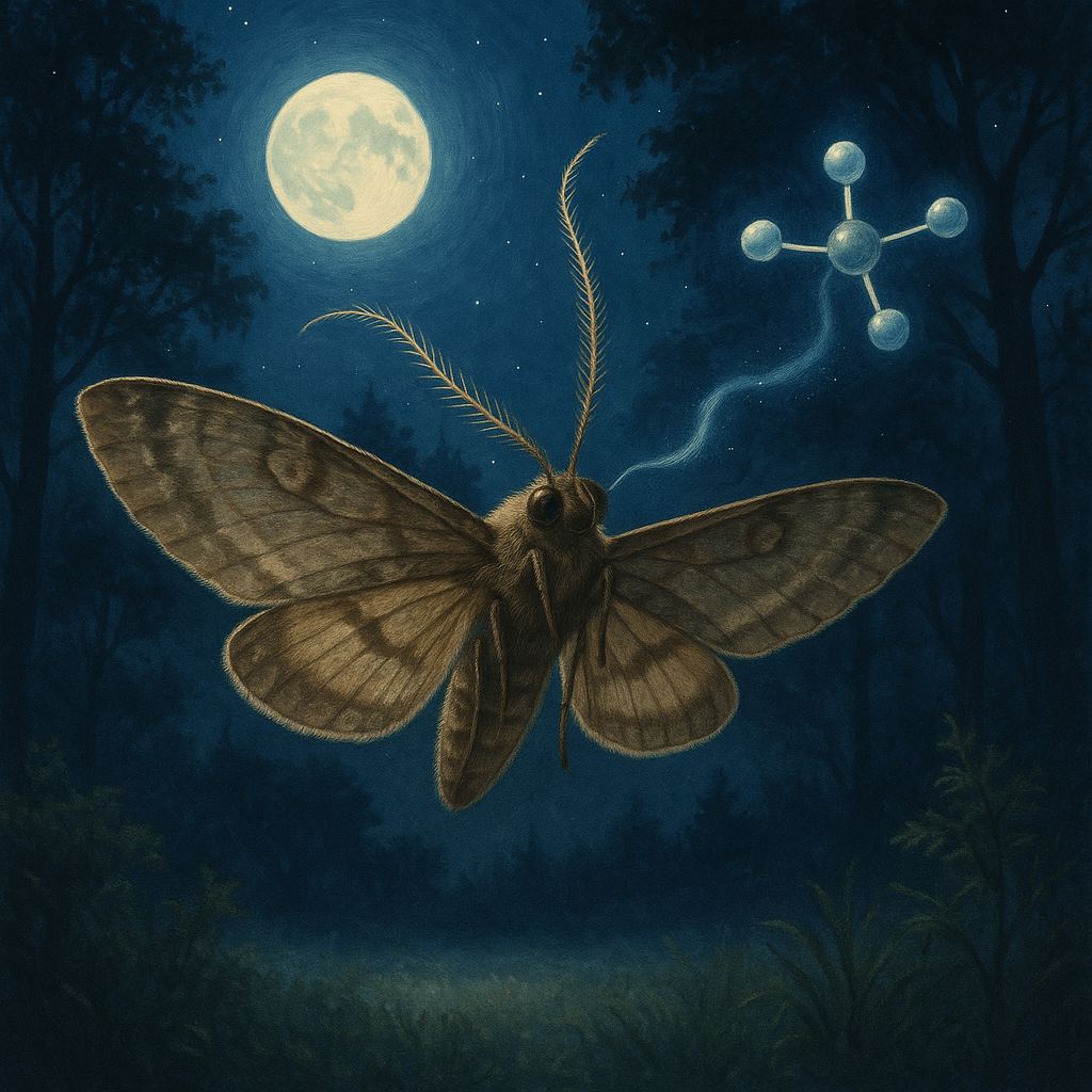 Papillon de nuit détectant une molécule