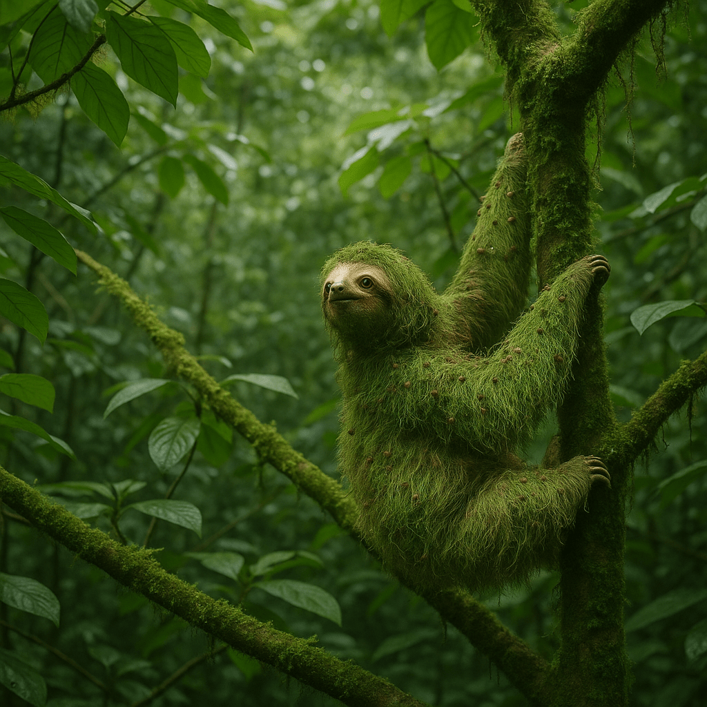 Paresseux dans son habitat forestier