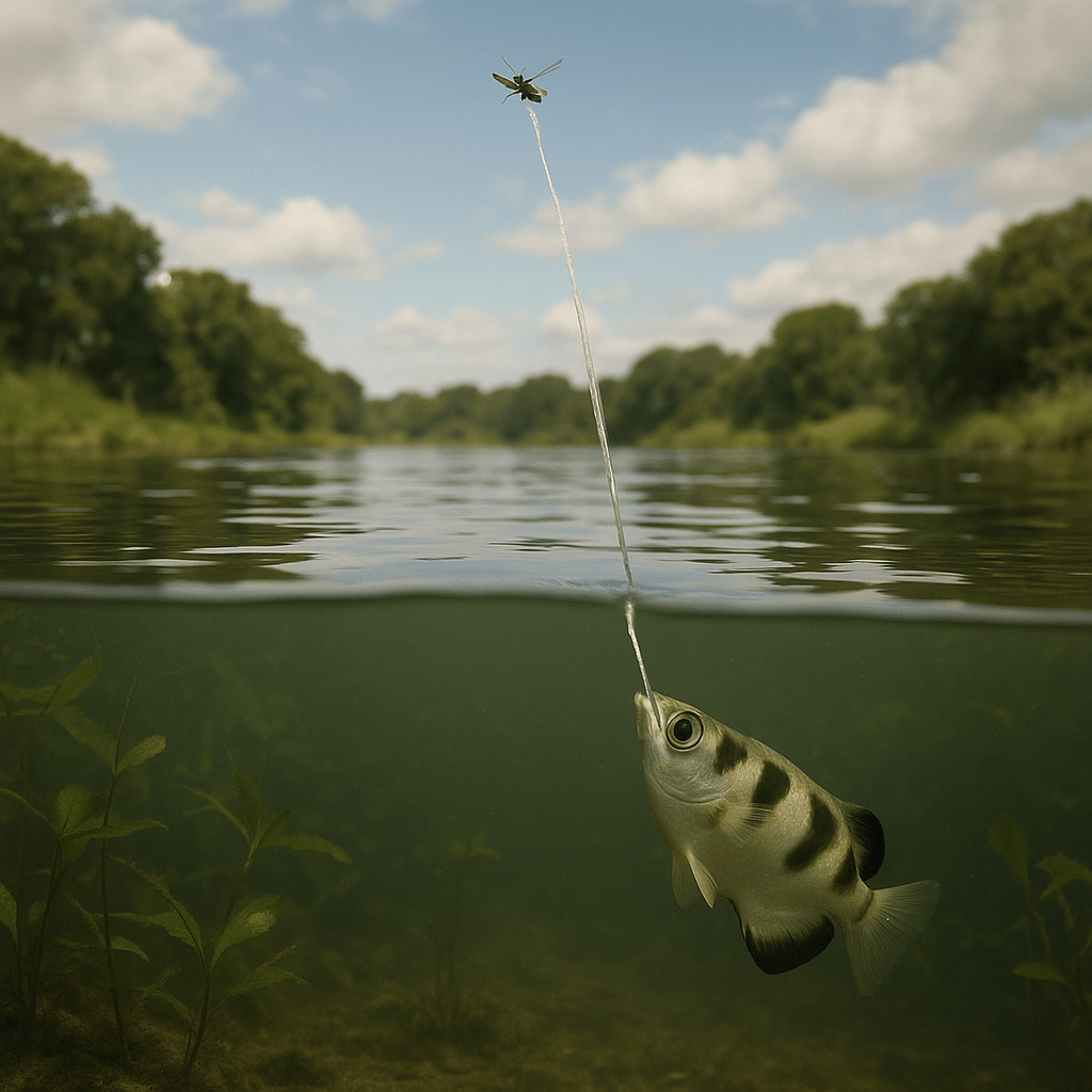Poisson-archer tirant un jet d'eau