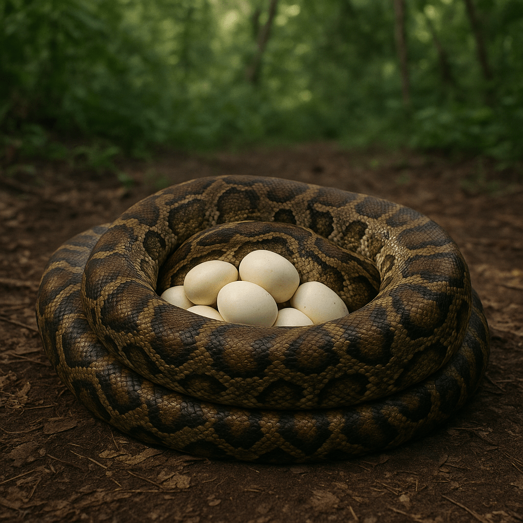 Python vibrant pour réchauffer ses œufs