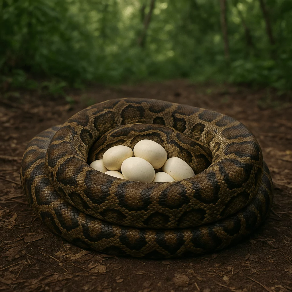 Python vibrant pour réchauffer ses œufs