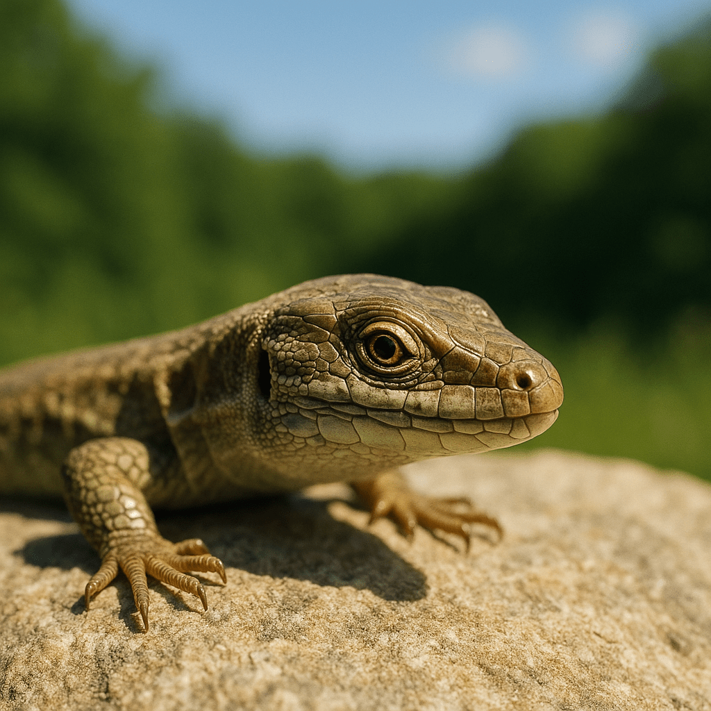Lézard montrant son troisième œil