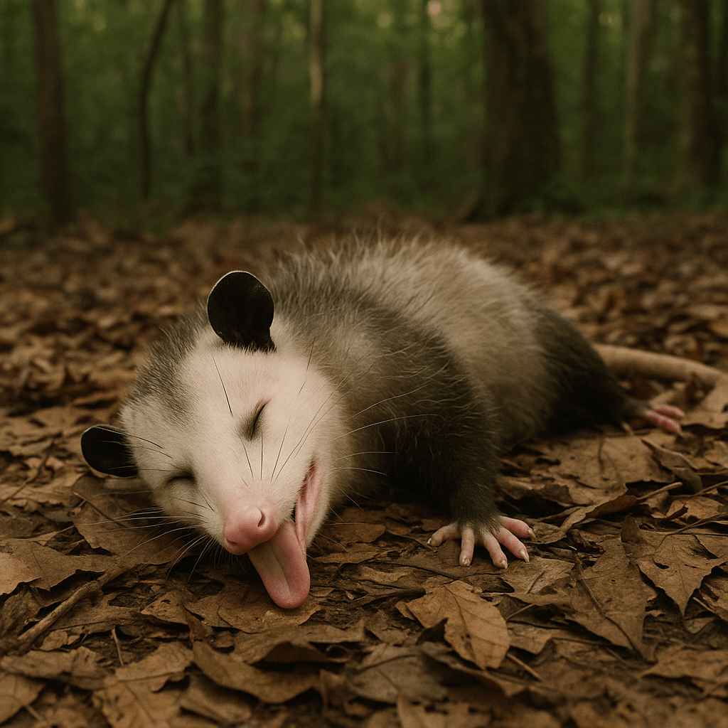 Opossum simulant la mort (thanatose)