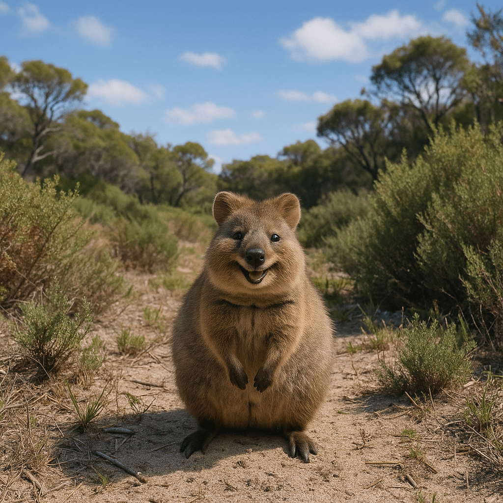 Quokka souriant
