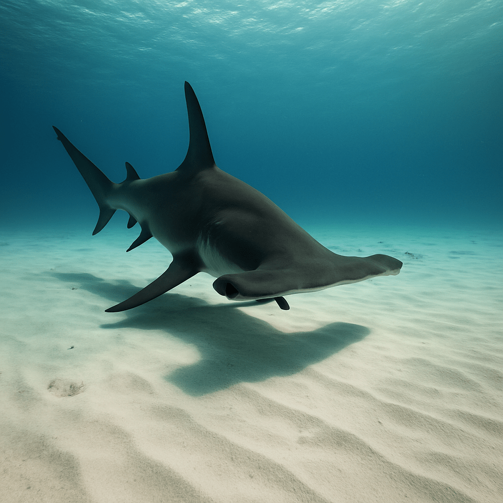 Requin-marteau détectant ses proies