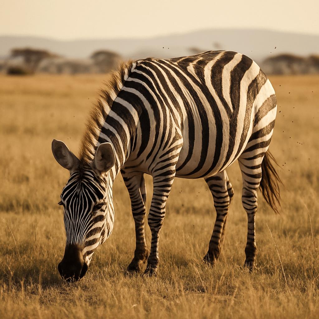 Zèbre aux rayures contrastées se protégeant des mouches