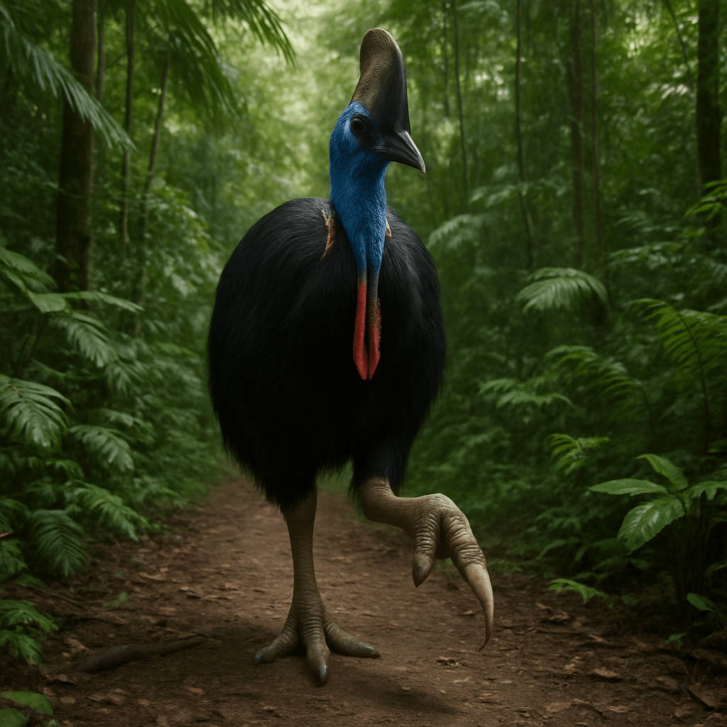 Casoar debout dans la jungle
