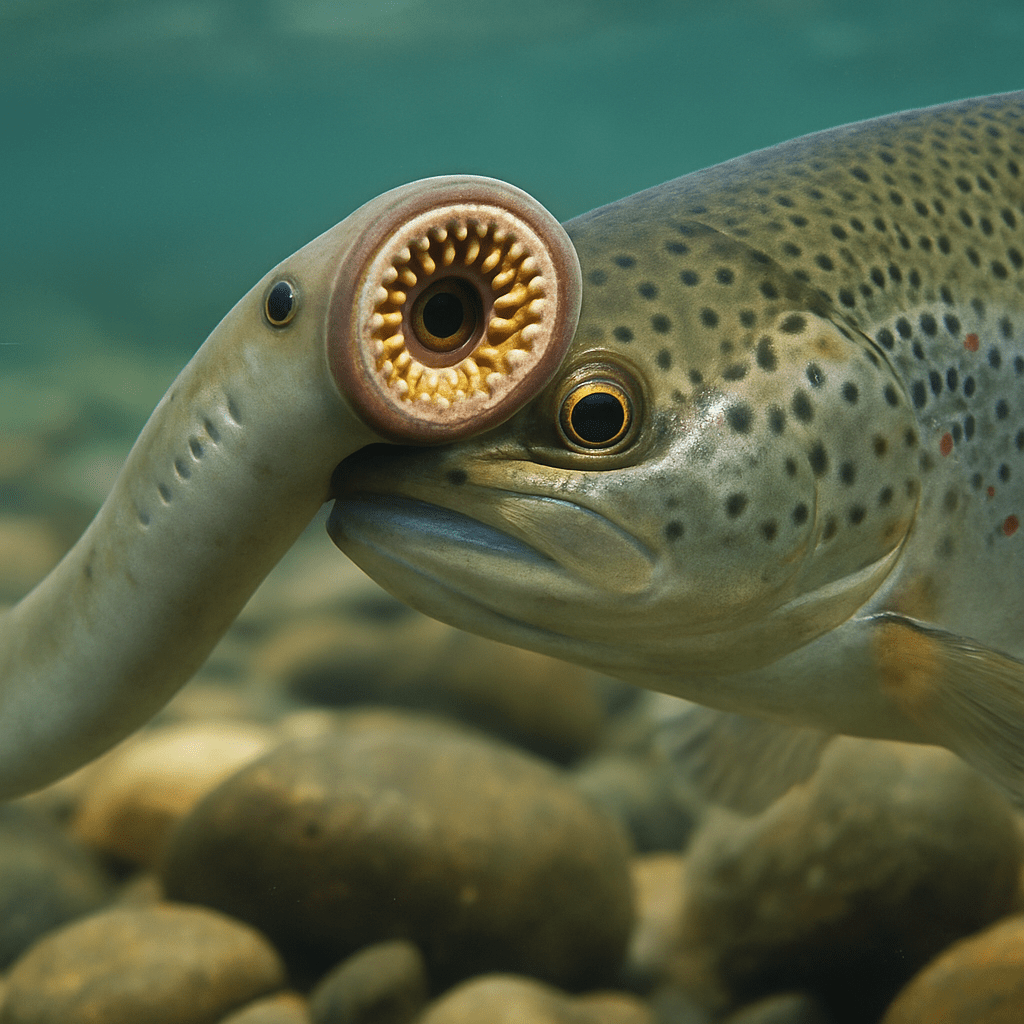 Lamproie en gros plan