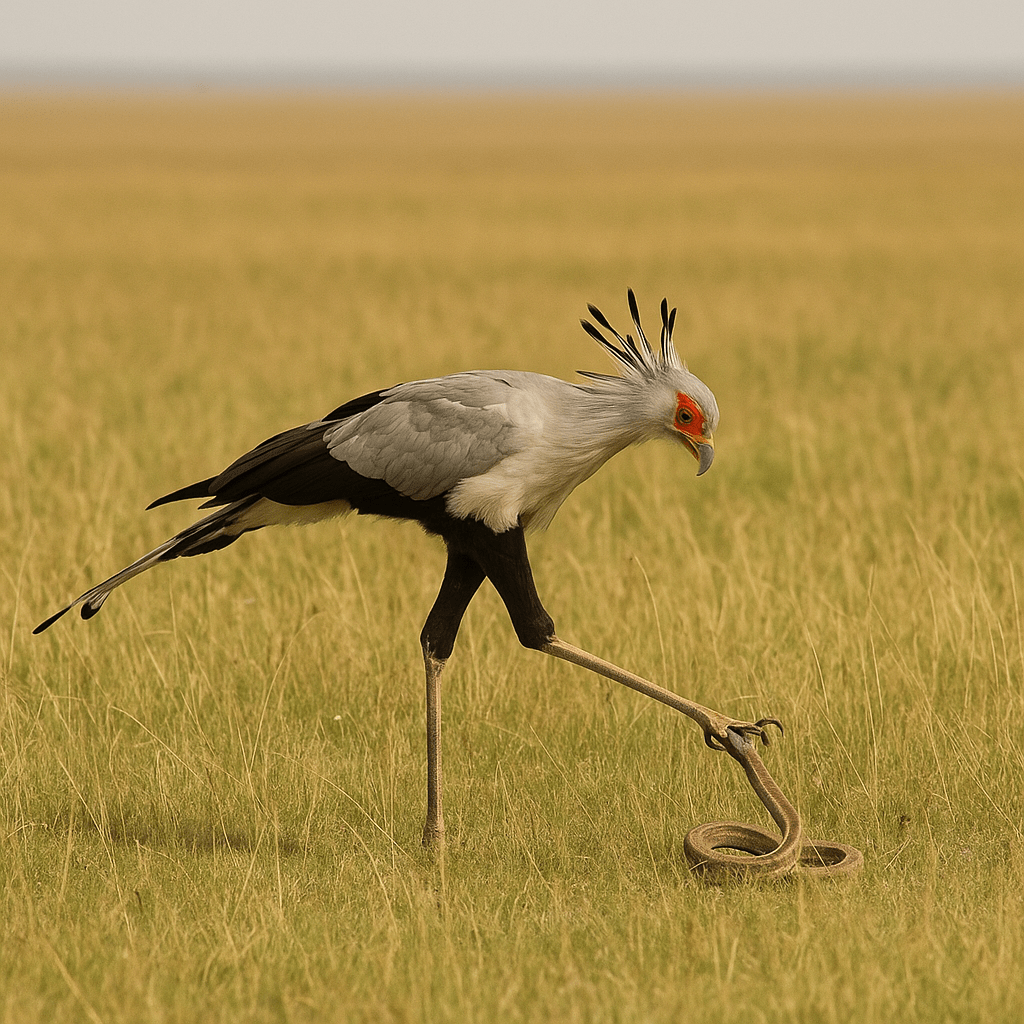 Messager sagittaire piétinant un serpent