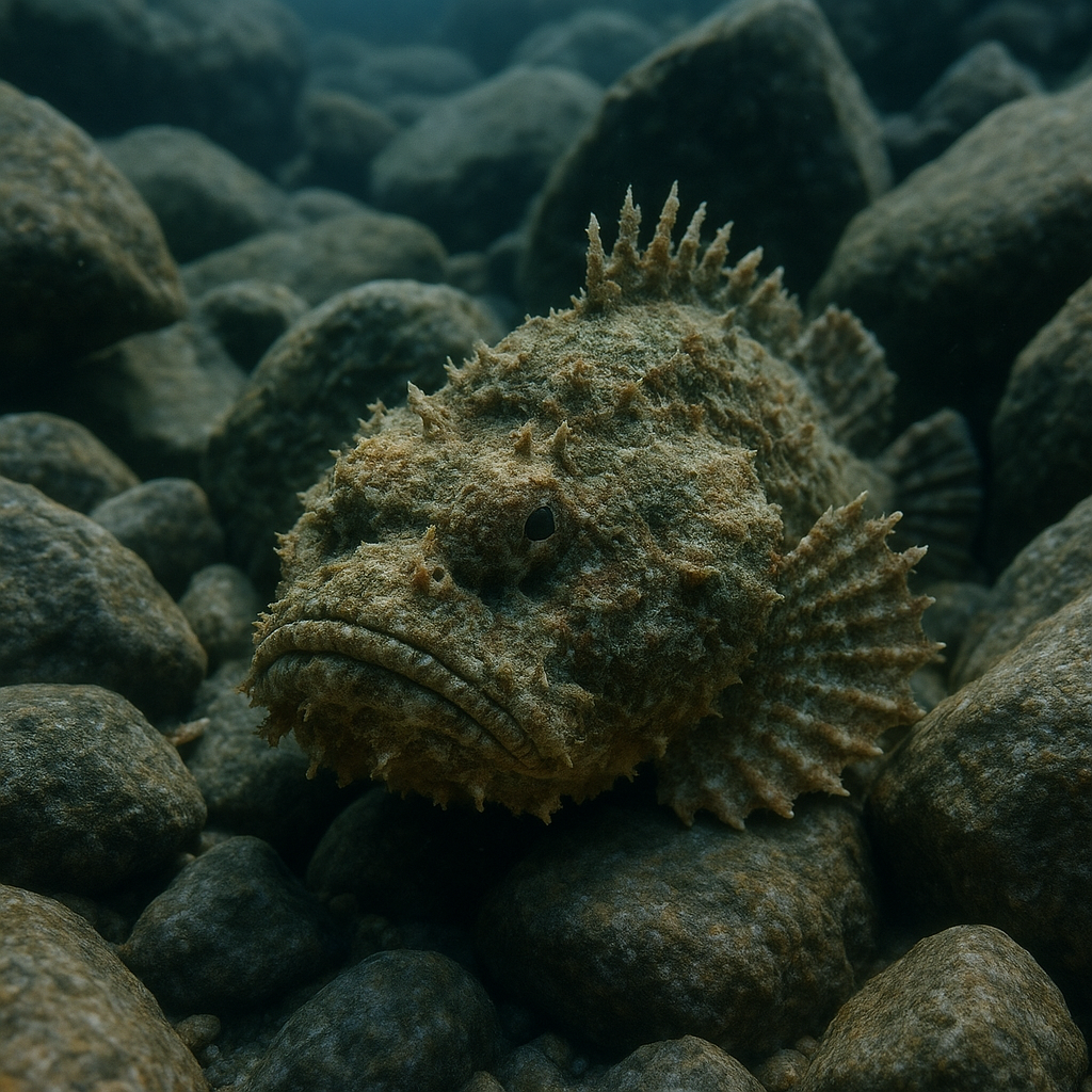 Poisson-pierre camouflé en rocher