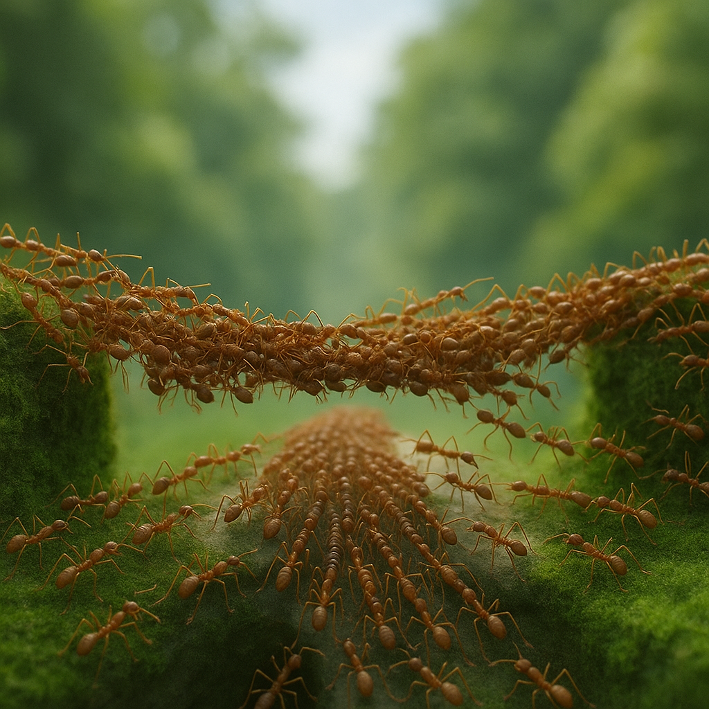 Fourmis légionnaires formant un pont vivant