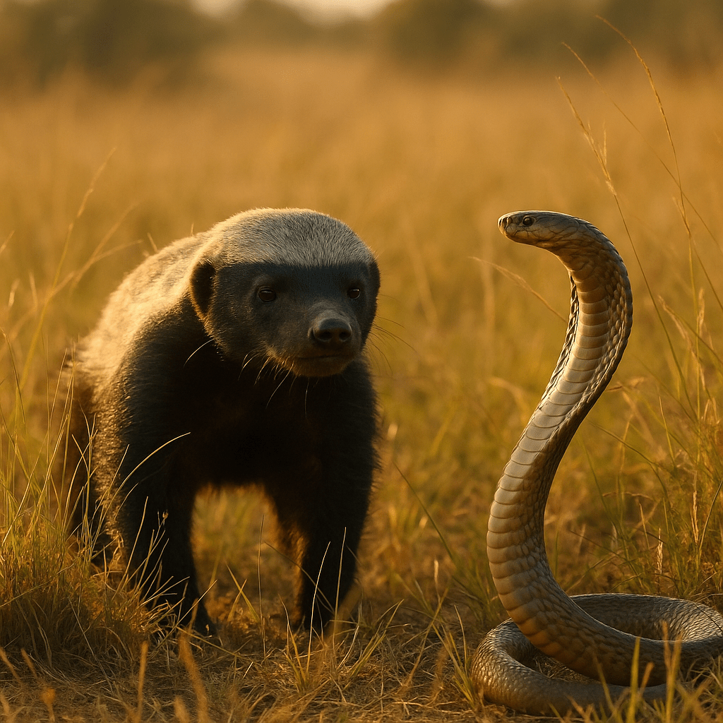 Ratel affrontant un cobra