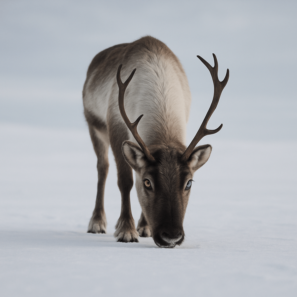 Renne montrant ses yeux changeant de couleur