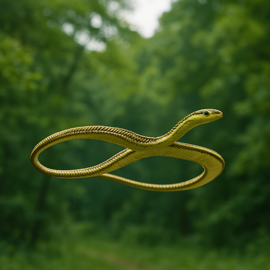 Serpent volant en plein vol sans ailes