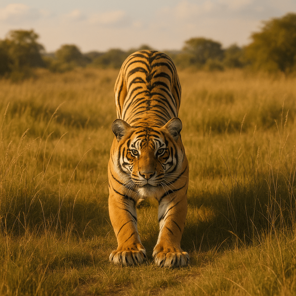 Tigre montrant ses rayures sur la peau