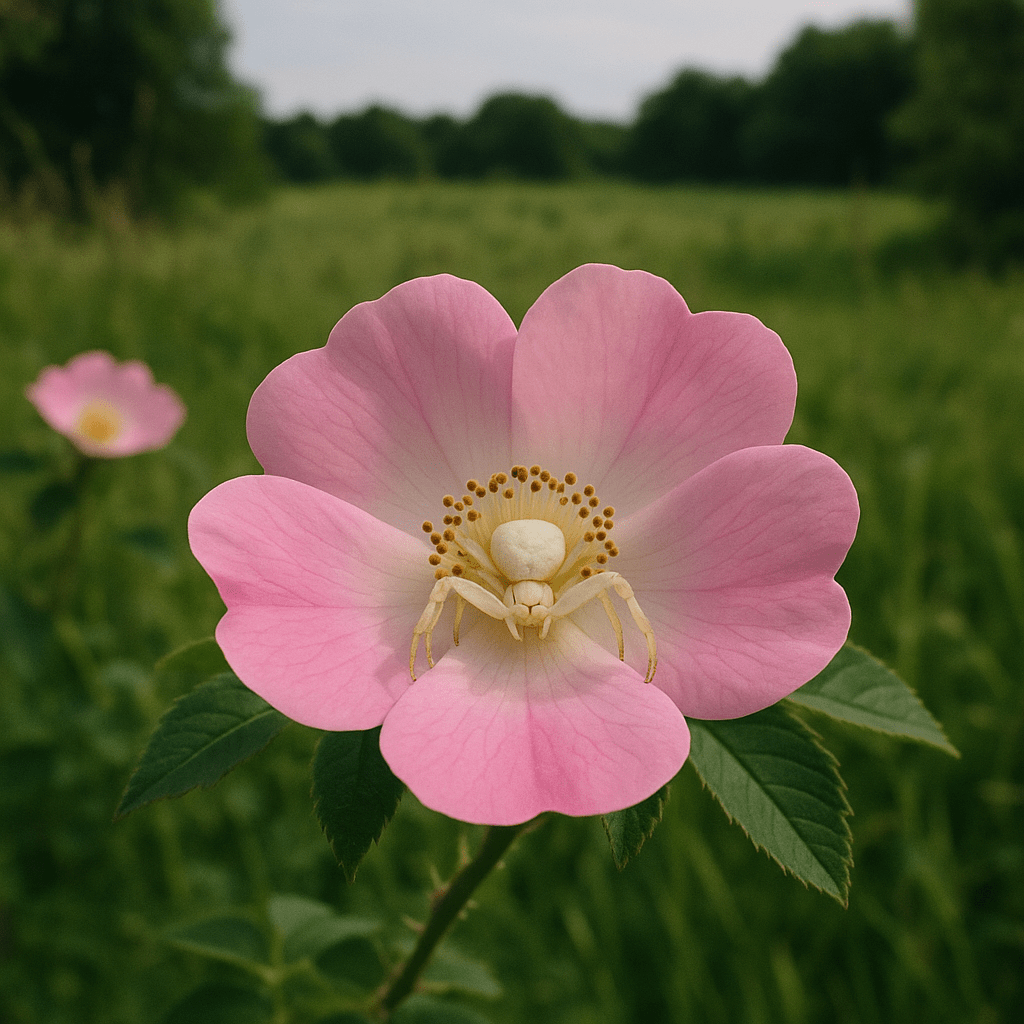 Araignée-crabe camouflée sur une fleur