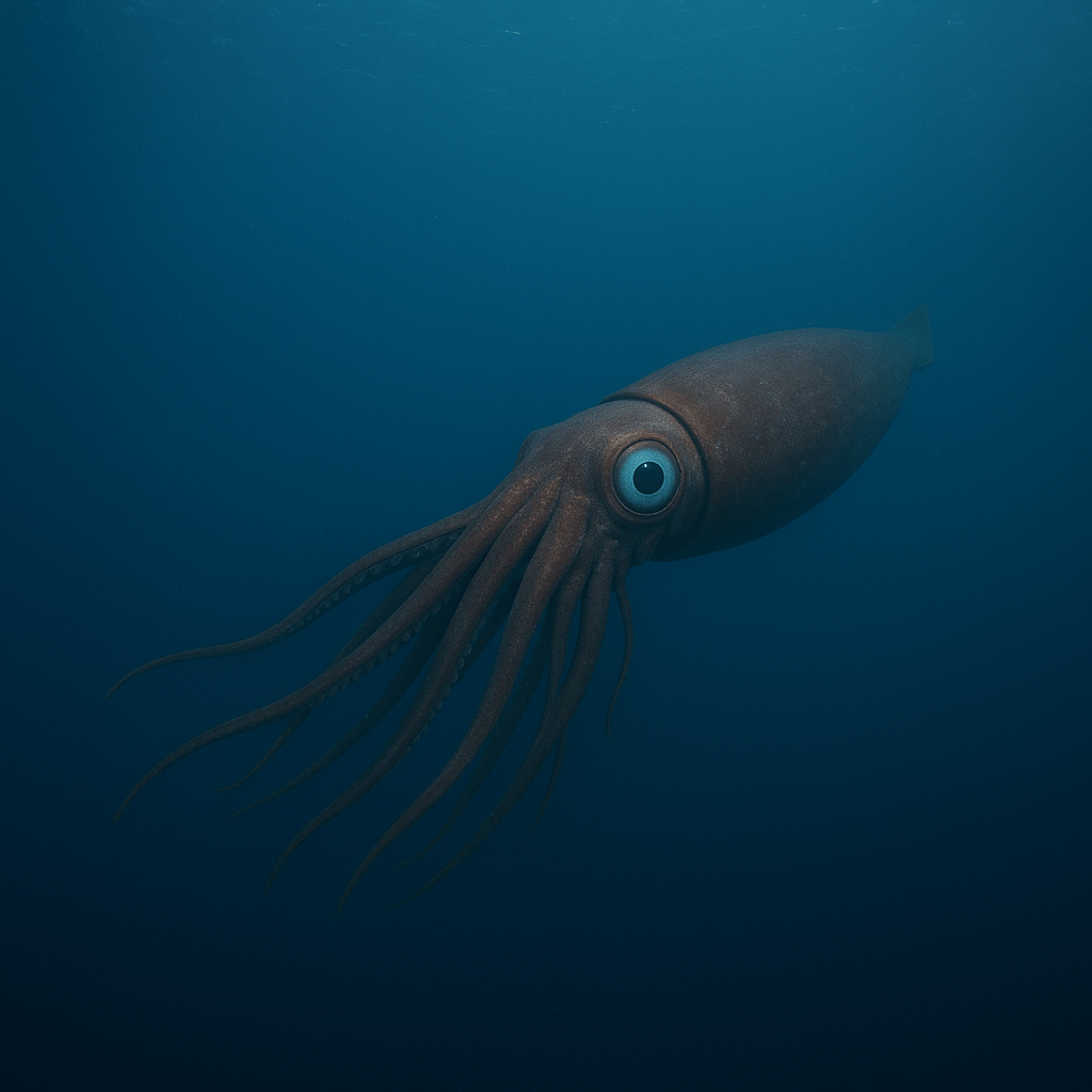 Gros plan sur les yeux d’un calamar colossal