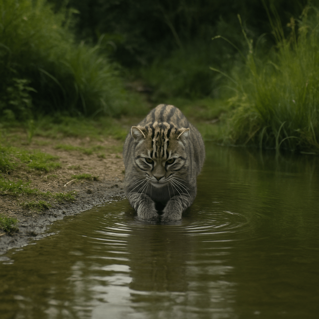 Chat pêcheur avec pattes palmées