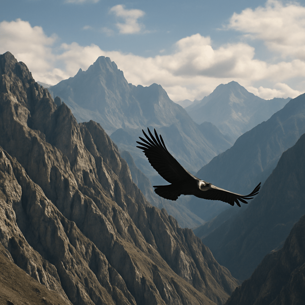 Condor des Andes en plein vol