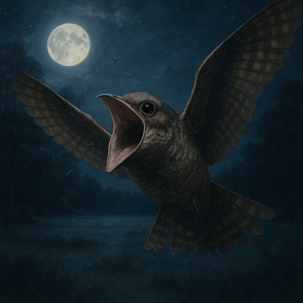 Gros plan sur un engoulevent