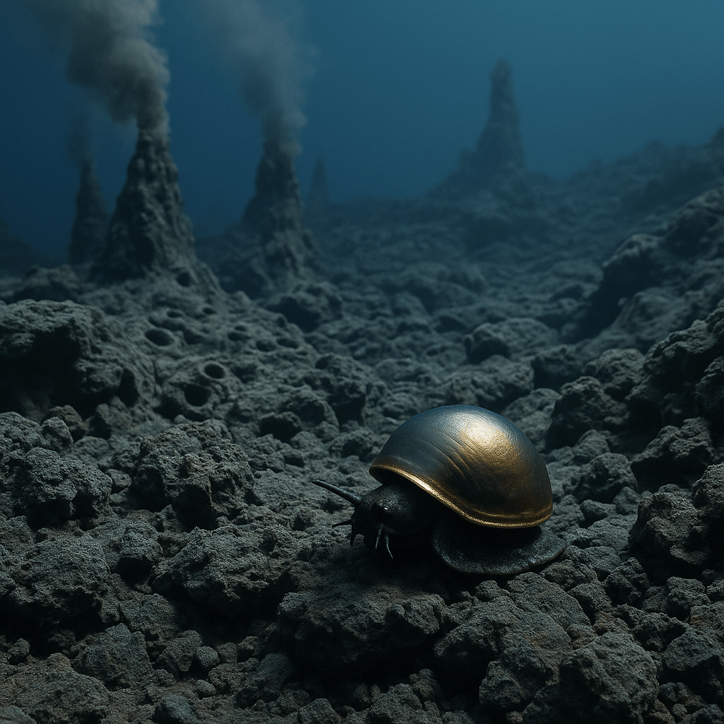 Escargot de fer avec coquille métallique
