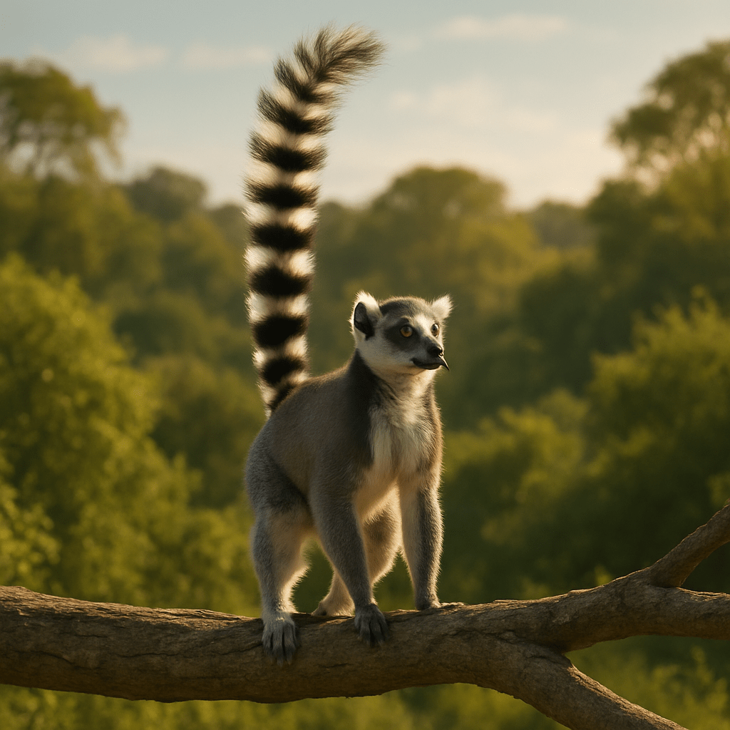 Lémurien catta en train de marquer son territoire