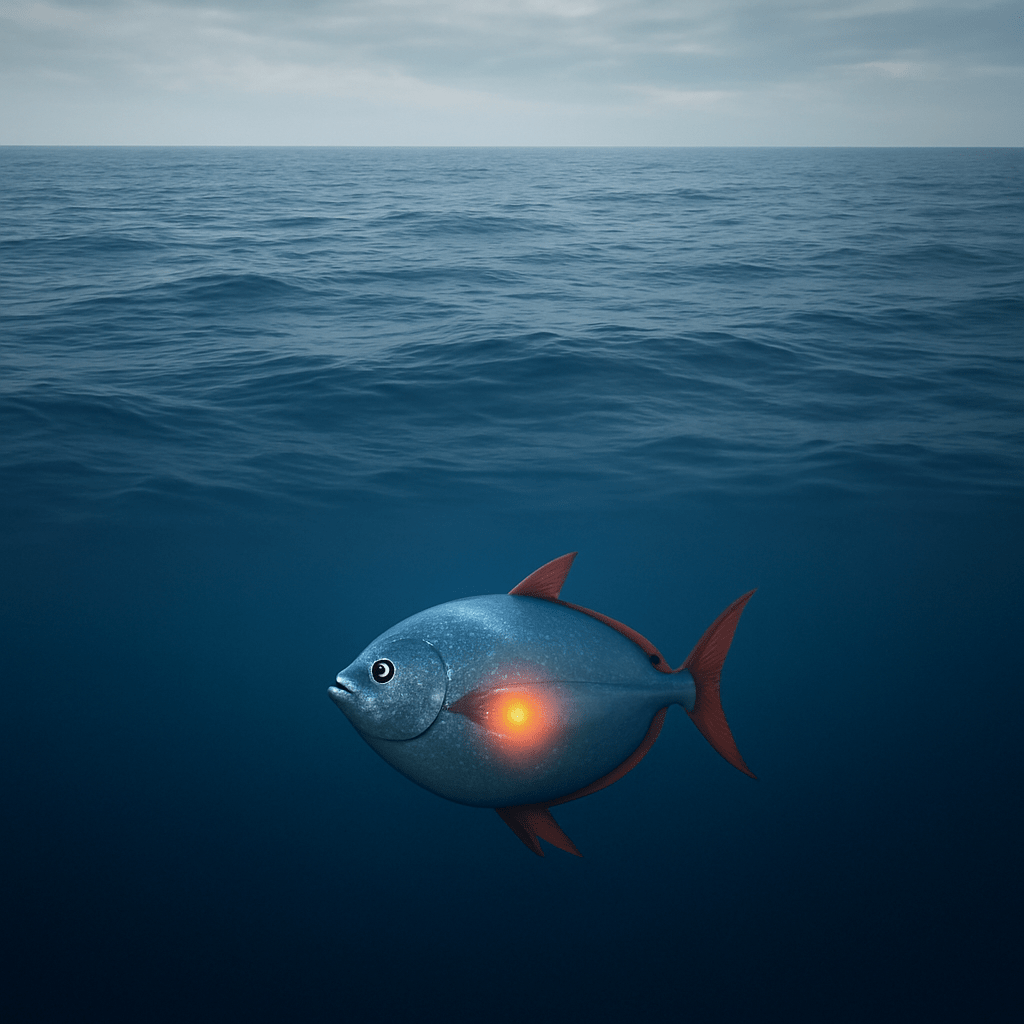 Opah, le poisson-lune, nageant en mer