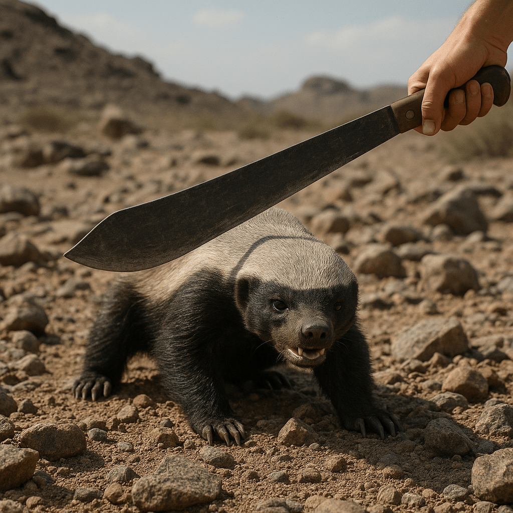 Un ratel montrant sa peau épaisse et résistante