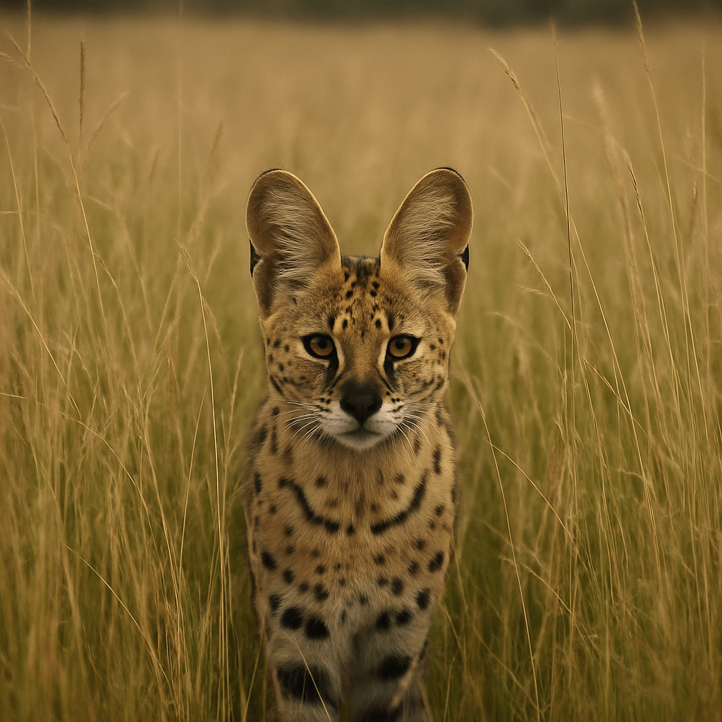Serval avec ses grandes oreilles