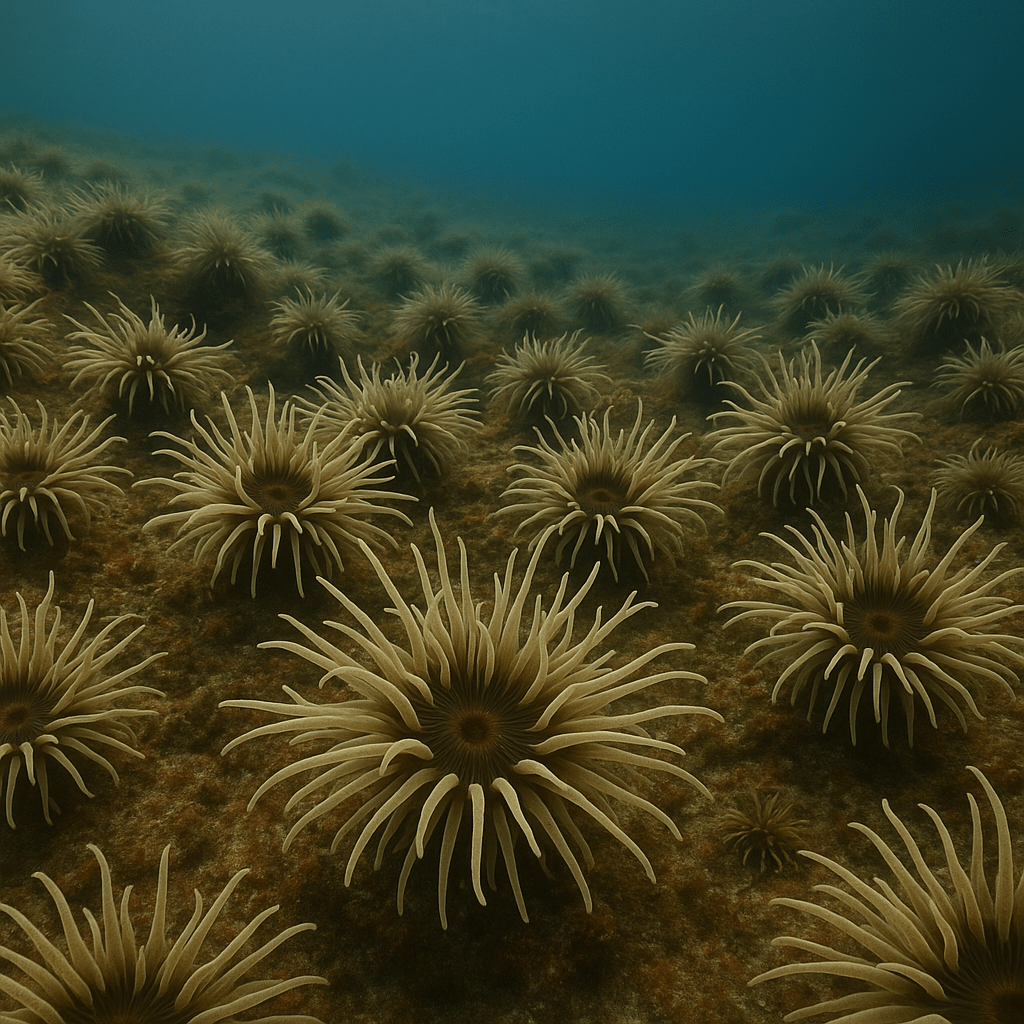 Capture d'écran d'une anémone de mer en cours de clonage sous-marin